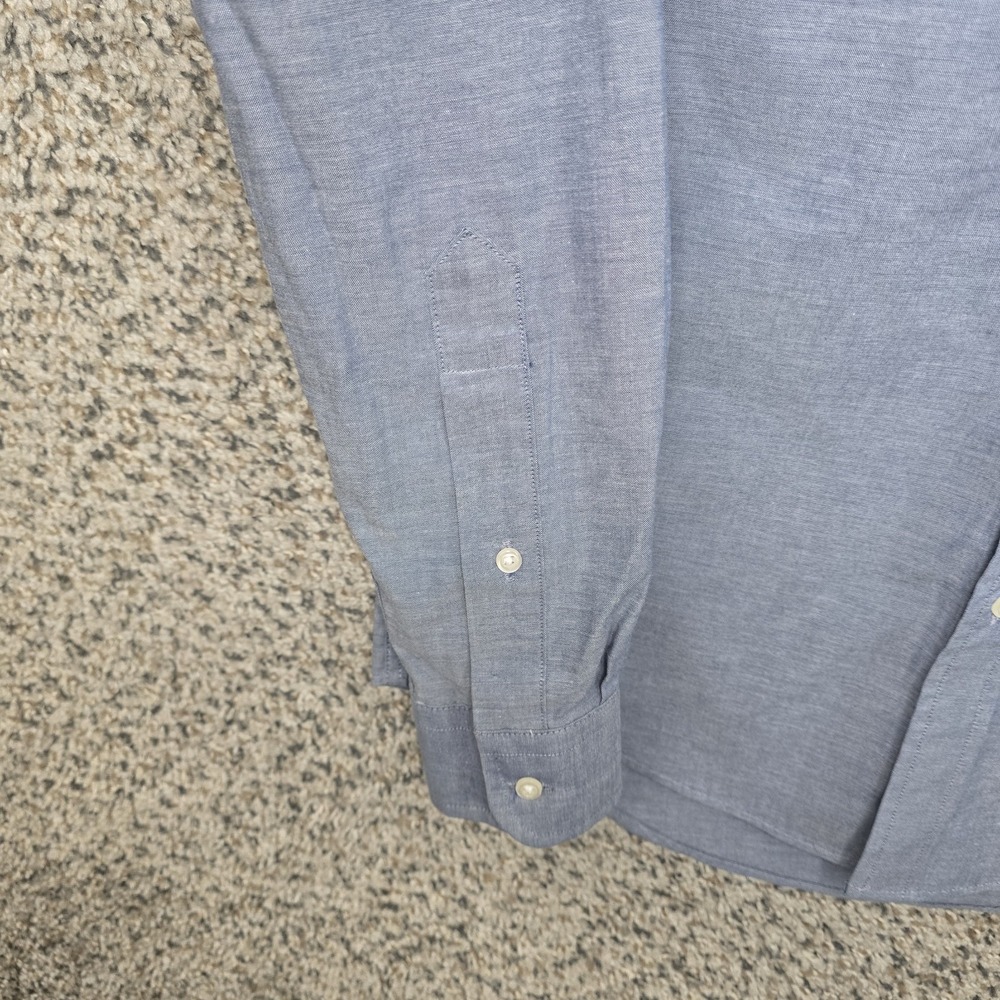 Jos A‎ Bank Dress Shirt Mens 15 34 Blue Button Stretch Non Iron Extreme Slim Fit - Picture 3 of 8
